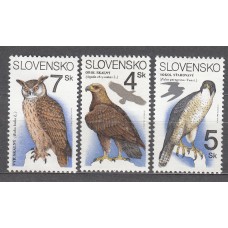 Eslovaquia - Correo 1994 Yvert 161/63 ** Mnh Fauna - Aves Rapaces