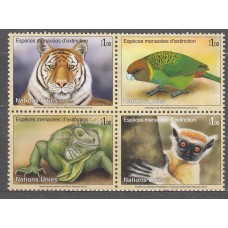 Naciones Unidas - Ginebra Correo 2012 Yvert 797/800 ** Mnh Fauna