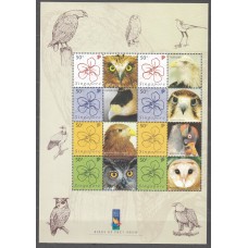 Singapur - Correo Yvert 1455/58 ** Mnh en Hoja entera Fauna - Aves Rapaces - Buhos