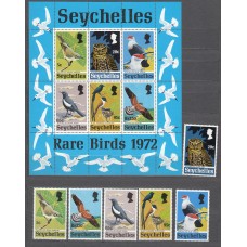 Seychelles - Correo Yvert 293/8 + Hoja 3 ** Mnh  Fauna - Aves