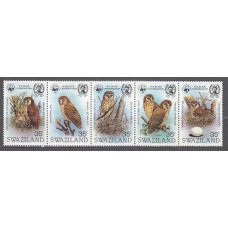 Swaziland - Correo Yvert 399/403 ** Mnh Fauna - Aves Rapaces- Buhos