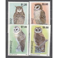 Zimbabwe Correo Yvert 407/10 ** Mnh Fauna - Aves Rapaces - Buhos