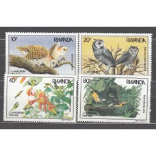 Ruanda - Correo Yvert 1182/85 ** Mnh Fauna - Aves - Buhos