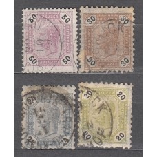 Austria Correo 1891 Yvert 61/64 usado