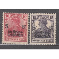 Alemania Imperio Correo 1919 Yvert 104/105 * Mh