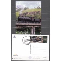 España II Centenario Tarjetas del Correo 2025 Edifil 198 usado Trenes Historics Tren de vapor de Euskotren
