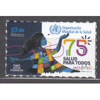 Mexico - Correo 2023 ** Mnh 75 Años WHO