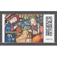 Alemania Federal Correo 2025 ** Mnh Navidad Vidrieras