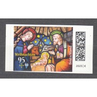 Alemania Federal Correo 2025 ** Mnh Navidad Vidreras adhesivo