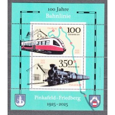 Austria Correo 2025 ** Mnh Trenes