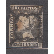 España Clásicos 1850 Edifil 1A Usado Matasellos Araña Negra Algún defecto