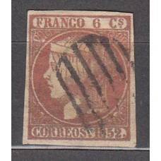 España Clásicos 1852 Edifil 12p Usado Papel delgado