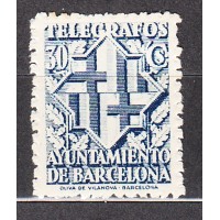 Barcelona Telegrafos 1941 Edifil 15 * Mh Escudo