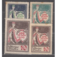 Letonia Correo 1919 Yvert 43/46 (*) Mng