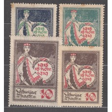 Letonia Correo 1919 Yvert 43/46 (*) Mng