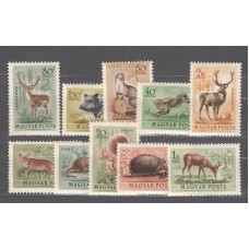 Hungria - Aereos 1953 Yvert 136/45 * Mh Fauna