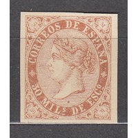 España Clásicos 1868 Edifil 98s (*) Mng Variedad de color ocre