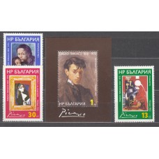 Bulgaria - Correo 1982 Yvert 2734/36+Hoja 109 ** Mnh Pinturas Picasso