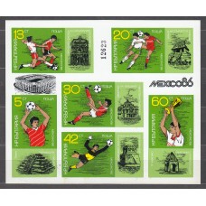 Bulgaria - Correo 1986 Yvert 3011/6 ** Mnh sin dentar Deportes - Fútbol