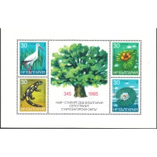 Bulgaria - Hojas 1986 Yvert 140 ** Mnh Protección de la Naturaleza - Fauna - Flora