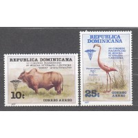 Dominicana - Aereo Yvert 307/8 ** Mnh Fauna 