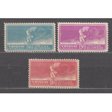 Uruguay - Correo 1924 Yvert 281/3 usado  Deportes. Fútbol