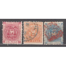 Ecuador - Correo 1872 Yvert 5/7 usado