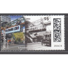 Alemania Federal Correo 2026 ** Mnh Ferrocarril suspendido de  Wuppertal - Trenes