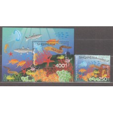 Albania Correo 2024 ** Mnh Europa 2024 Fauna y Flora Marina  1 valor+Hojita