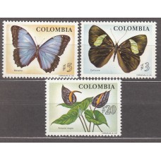 Colombia - Correo 1976 Yvert 692/94 ** Mnh Fauna - Mariposas