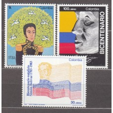 Colombia - Correo 1983 Yvert 871+Aereo 723/24 ** Mnh Simon Bolivar
