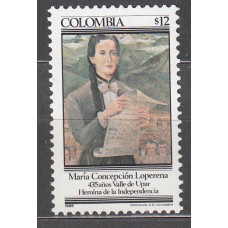 Colombia - Correo 1985 Yvert 886 ** Mnh Colombianos Celebres - Maria Concepción Loperena