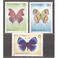 Colombia Correo 1991 Yvert 961/63 ** Mnh Fauna - Mariposas