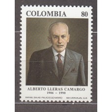 Colombia Correo 1991 Yvert 973 ** Mnh Alberto Lleras - Personaje
