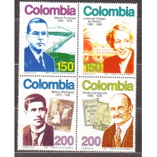 Colombia Correo 1993 Yvert 1006/1009 ** Mnh Personajes Celebres