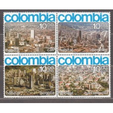 Colombia - Aereo 1976 Yvert 595/98 ** Mnh Grandes Ciudades Colombianads