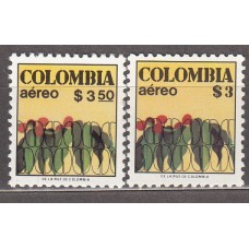 Colombia - Aereo 1977 Yvert 605/605A ** Mnh flora