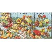 Colombia - Aereo 1981 Yvert 676/81 ** Mnh Frutas