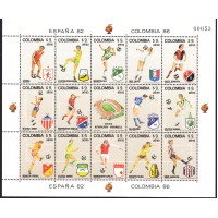 Colombia - Aereo 1982 Yvert 690/704 ** Mnh Copa del Mundo de Futbol - Deportes