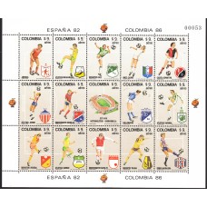 Colombia - Aereo 1982 Yvert 690/704 ** Mnh Copa del Mundo de Futbol - Deportes