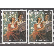 Colombia - Correo 1985 Yvert 888 +Aereo 737 ** Mnh Pintura