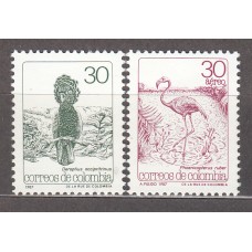 Colombia - Correo 1987 Yvert 911+Aereo 766 ** Mnh Fauna - Aves