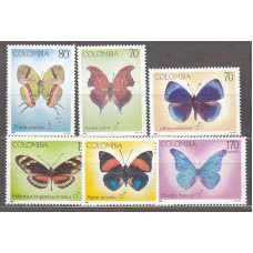 Colombia Correo 1991 Yvert 961/63+aereo 828/30 ** Mnh Fauna - Mariposas