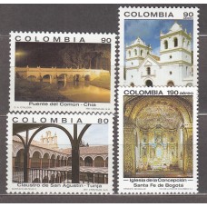 Colombia Correo 1991 Yvert 969/70 + aereo 834/35 ** Mnh Arquitectura