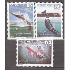 Colombia - Aereo 1991 Yvert 831/33 ** Mnh Fauna - Mamiferos marinos