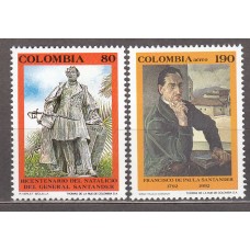 Colombia - Correo 1992 Yvert 978 +Aereo 845 ** Mnh General Santander