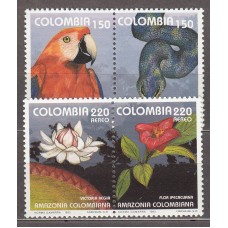 Colombia Correo 1993 Yvert 1004/5 + Aereo 867/68 ** Mnh Fauna - Aves- Flora
