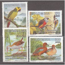 Colombia - Correo 1994 Yvert 1013/14+aereo 882/83 ** Mnh Fauna - Aves