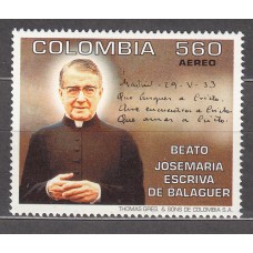 Colombia Aereo 1994 Yvert 886 ** Mnh Jose Maria Escriva - Religión