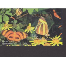 Colombia - Hojas Yvert 51 ** Mnh Fauna - Mariposas